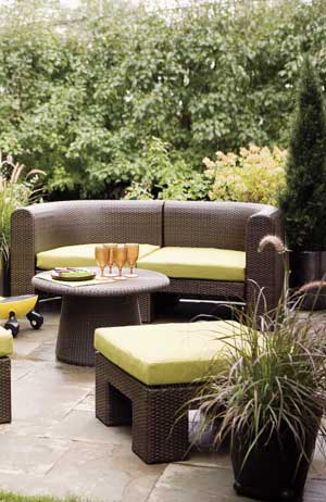 Outdoor furniture in a beautiful summer afternoon