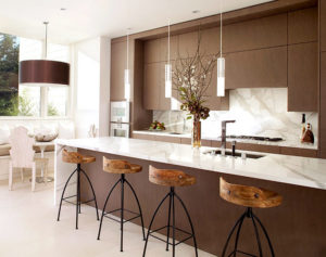 Beautiful kitchen with brown interiors 